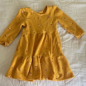 Cat & Jack Mustard Floral Kids Dress